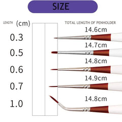 Marie’s Mini Fine Line Paint Brush Set – 5 Pcs Nylon Detail Brushes