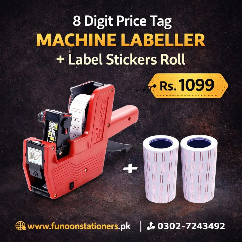 Price Machine 8 Digit Price Tag Machine Labeller with 10 Label Rolls & 1 Ink Roller ...