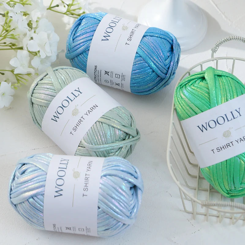WOOLLY Metallic T-Shirt Yarn for Crochet Bags and DIY Craft Projects