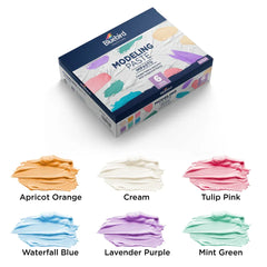 Bluebird coloured modeling paste 150g set of 6 pastel shades for DIY crafts and art projects