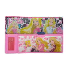 Multifunctional Jumbo Dual Side Magnetic Multipurpose Pencil Box with Calculator for Kids(Barbie)