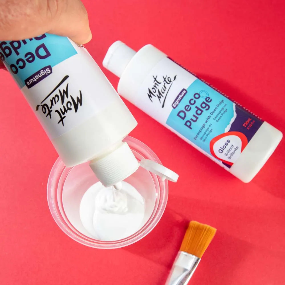 Mont Marte Deco Pudge craft varnish 236ml gloss finish for decorative crafts and mixed media art