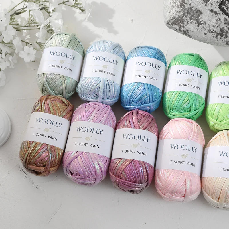WOOLLY Metallic T-Shirt Yarn for Crochet Bags and DIY Craft Projects