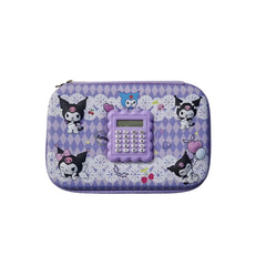 Kuromi 3D pencil case with calculator embossed fiber pouch for kids stationery