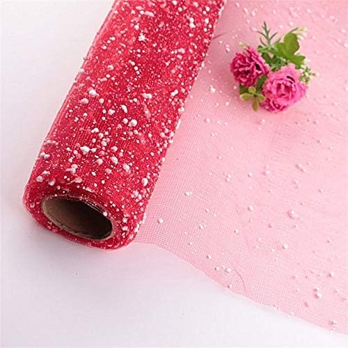 Snow dots gauze flower wrapping mesh roll for floral bouquets and gift packaging