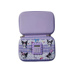 Kuromi 3D Pencil Case with Calculator – Embossed Fiber Kids Pouch