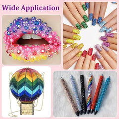 15-color resin jelly rhinestones kit with 3mm flatback gems and three 10ml B7000 jewelry glue tubes