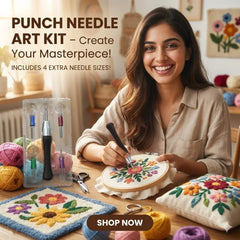 5-in-1 Adjustable Punch Needle Kit Ergonomic Multi-Size Embroidery Tool