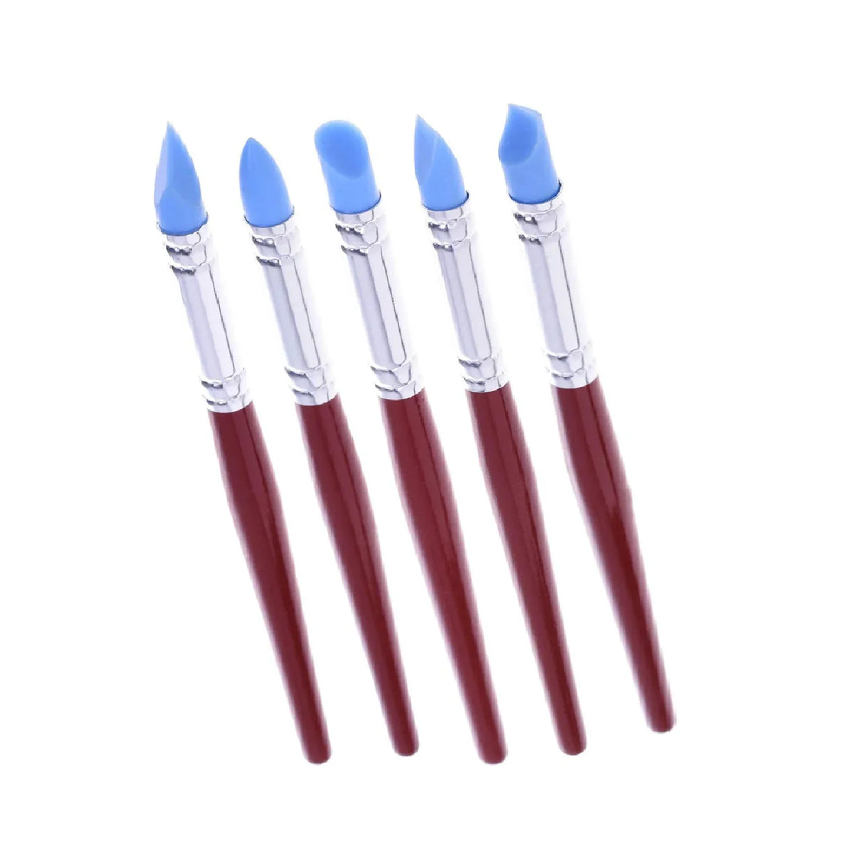 5pcs professional silicone rubber tip paint brushes for acrylic, oil, and watercolor painting