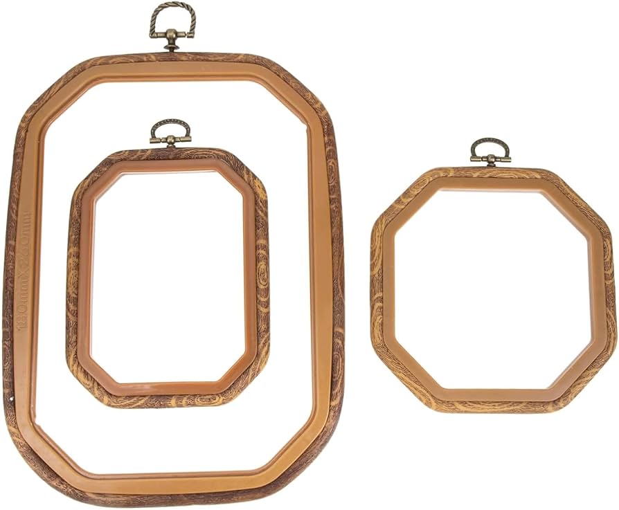 Vintage Polygon Embroidery Hoop Handheld Cross Stitch Holder Frame
