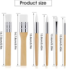 Keep Smiling Wooden Stencil / Brushes for Art Project Acrylic Oil Watercolor Painting Card Making and DIY Art Crafts Brush (Pack of 6)