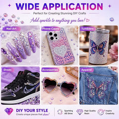 24-color bedazzling kit with assorted decorative gems for nail art and DIY crafts