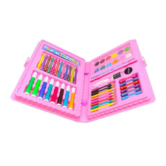 68 pcs multi-color coloring kit for kids with crayons, pencils, markers in button box