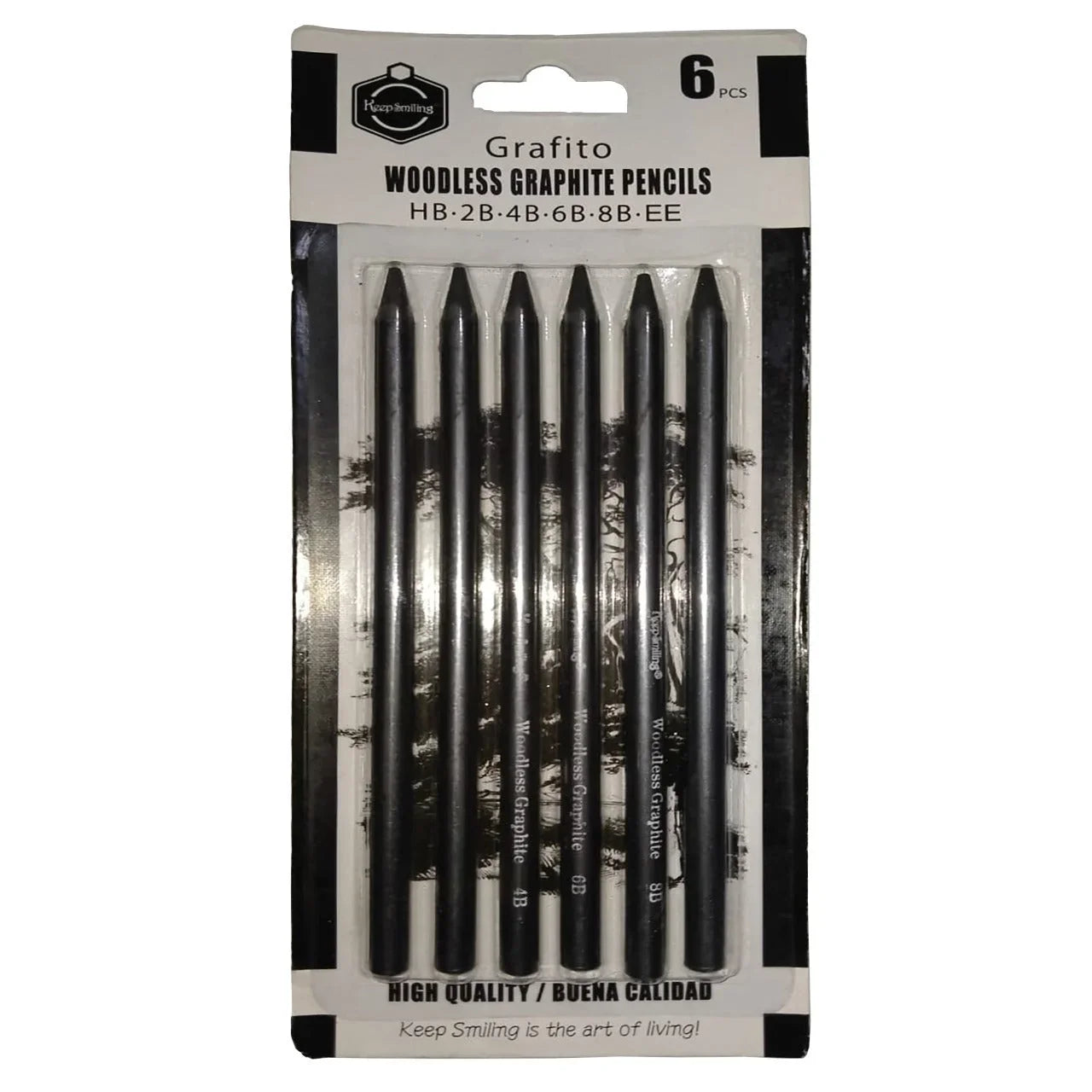 Woodless Graphite Sketch Pencils – Set of 6