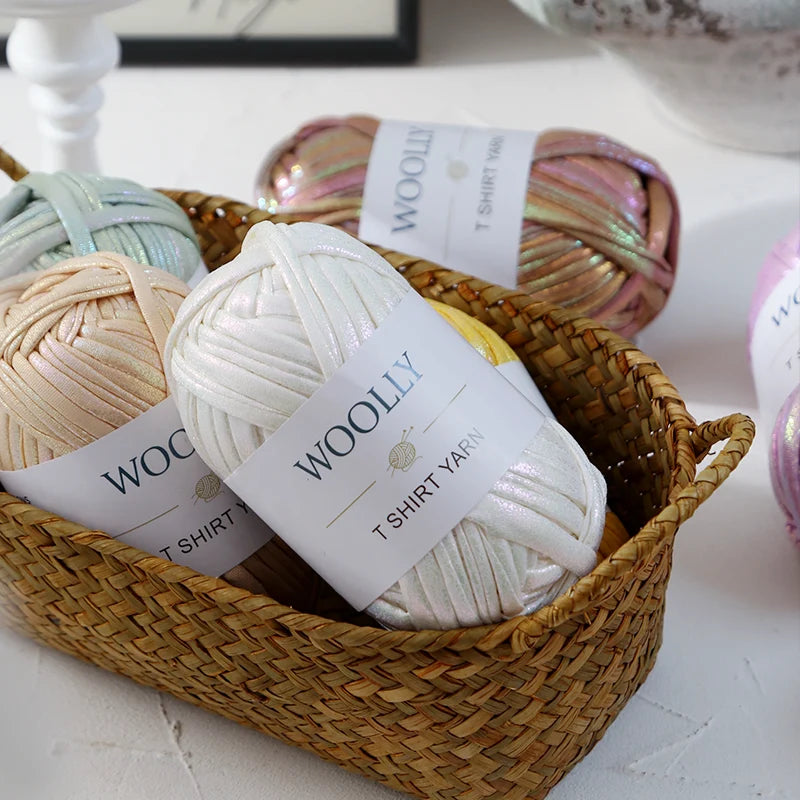 WOOLLY Metallic T-Shirt Yarn for Crochet Bags and DIY Craft Projects