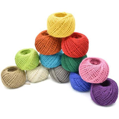 6 pcs multi-color jute rope/thread for crafts, DIY projects, and home décor