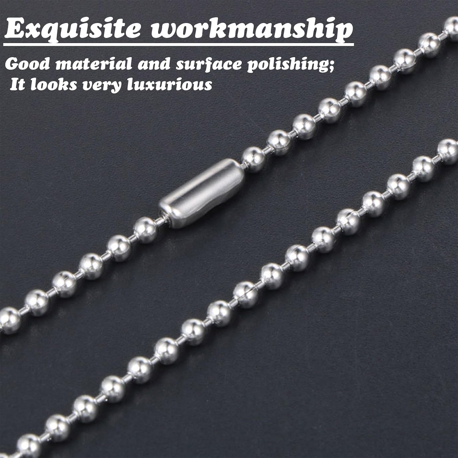 4-Inch Adjustable Metal Ball Chain with Connector Pack of 15–20