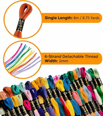 12 Anchor & Butterfly Solid Stitch Cotton Embroidery Thread Floss Set Multicolor Embroidery Skeins for Cross Stitch and Craft Projects