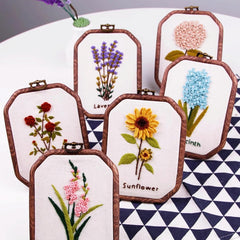 Vintage Polygon Embroidery Hoop Handheld Cross Stitch Holder Frame