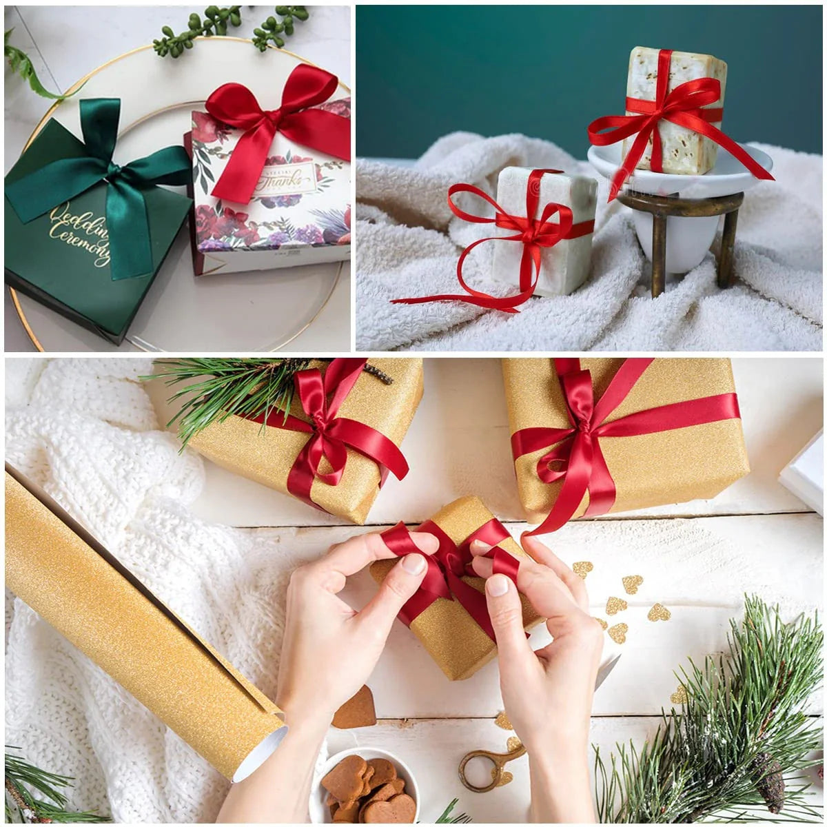 1 inch ribbon roll 25 yards for gift wrapping decoration crafts bows and party décor