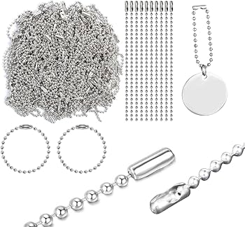 4-Inch Adjustable Metal Ball Chain with Connector Pack of 15–20
