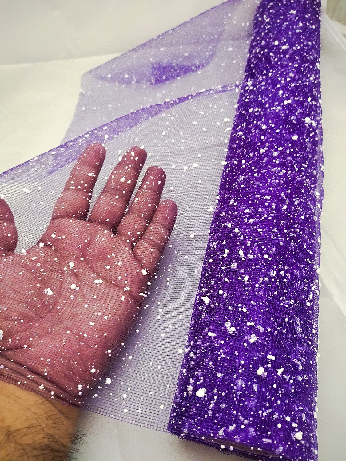 Snow dots gauze flower wrapping mesh roll for floral bouquets and gift packaging