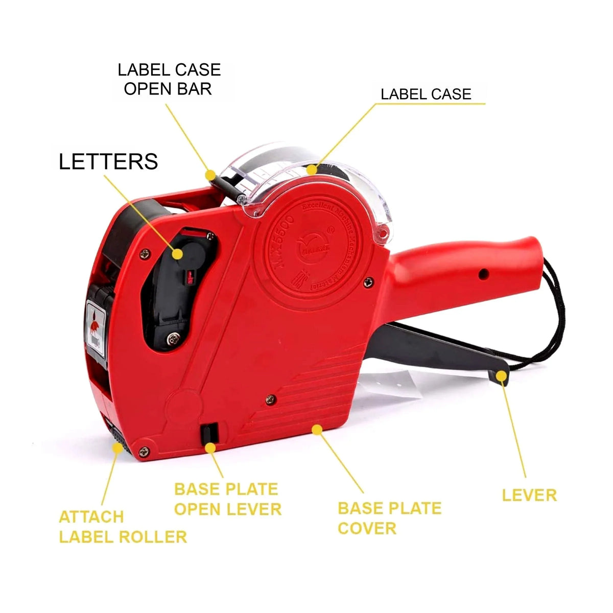 Digit For Label Machine 8-Digit Price Tag Machine Labeller with Label Stickers Roll & Ink ...