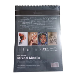 Gold Star Mix Media Pad A3 size for watercolor, acrylic, markers, and mixed media art