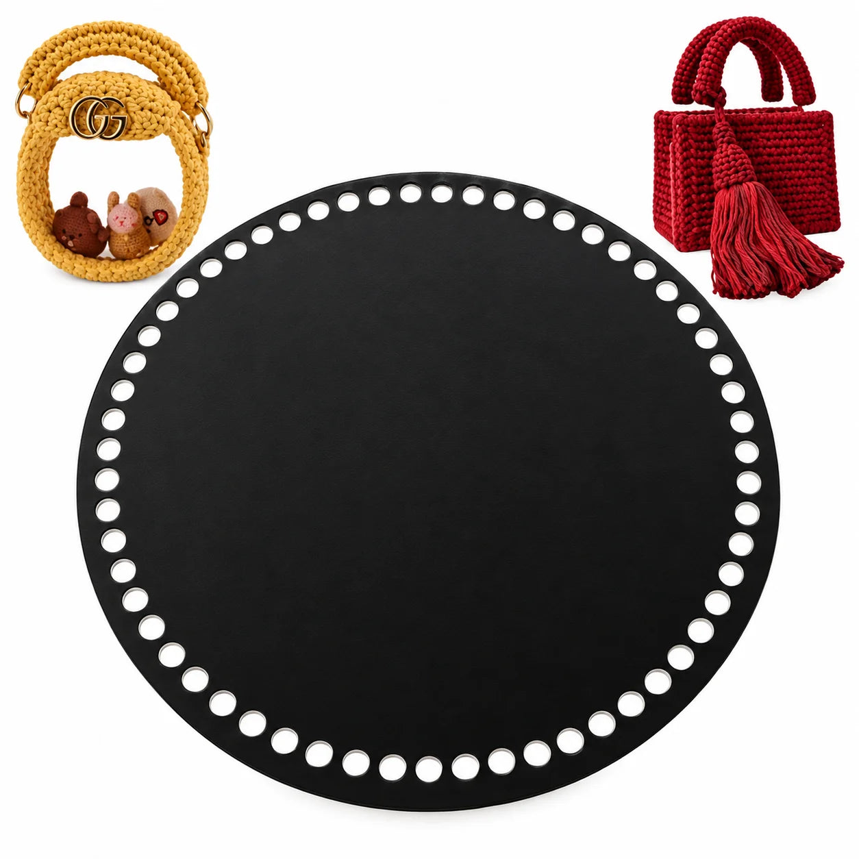 2 Pcs 6 Inch Acrylic Round Bag Bases for Crochet and Handmade Bags