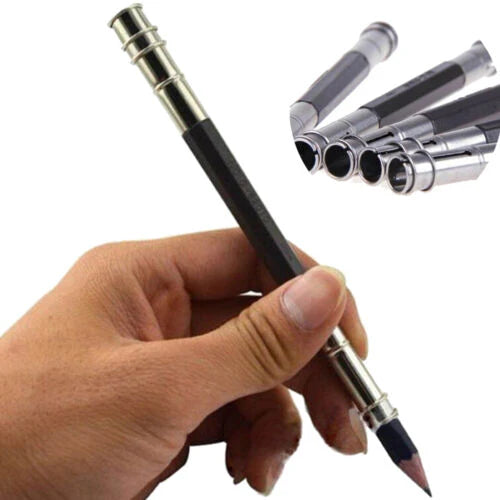 adjustable dual head pencil extender holder for short pencils drawing and sketching