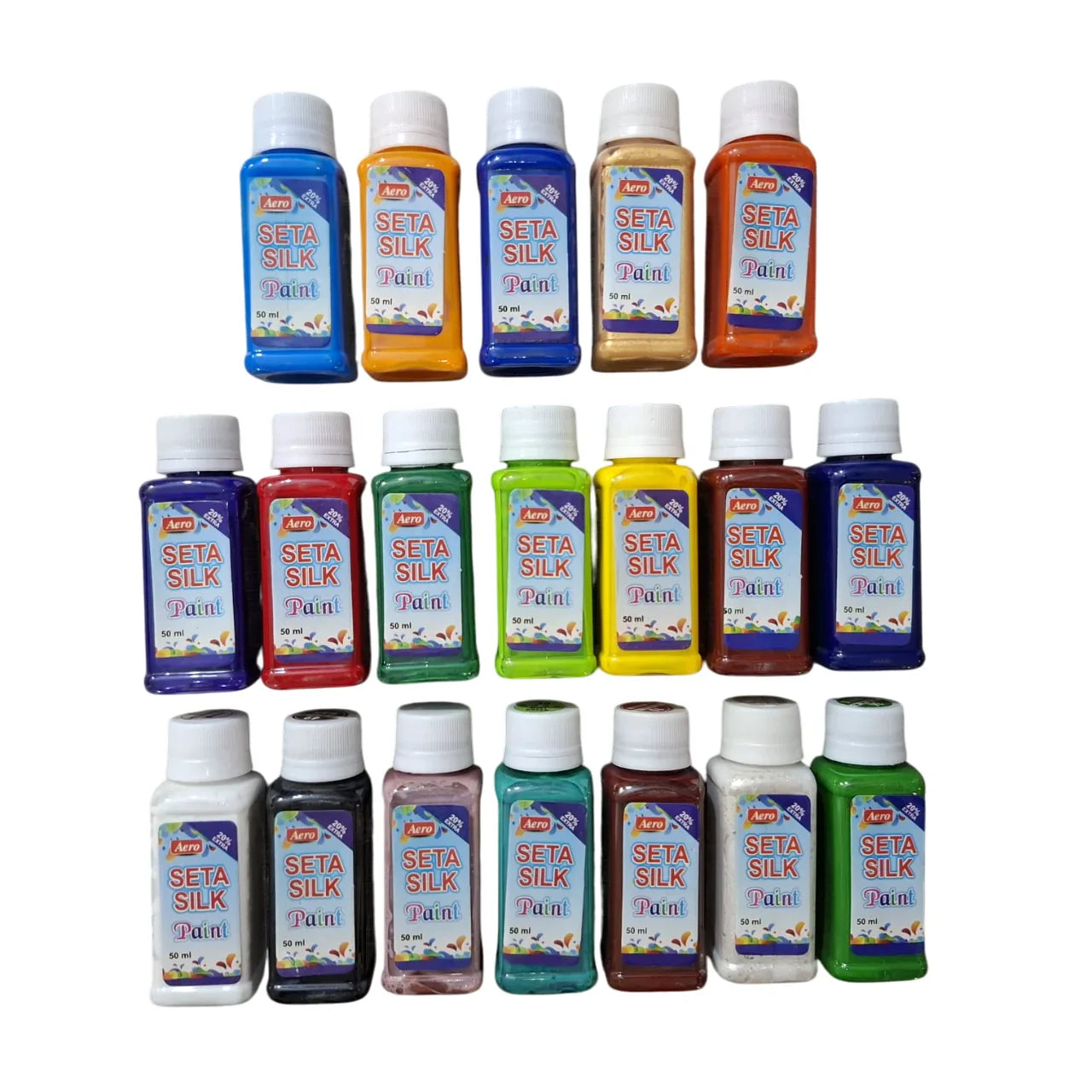 50ml Aero Seta silk fabric paint bottle in assorted colors for fabric art