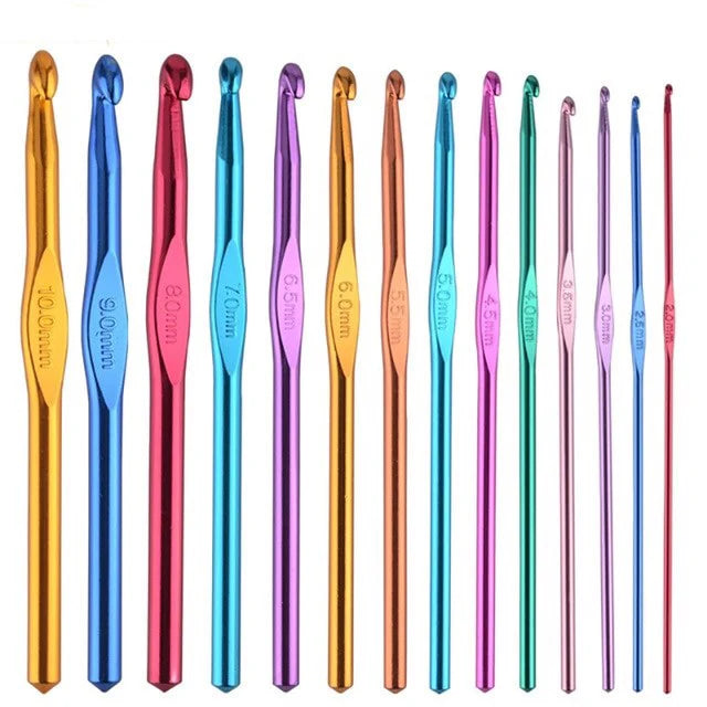Aluminium crochet hook set 2mm to 8mm for knitting and crochet craft projects