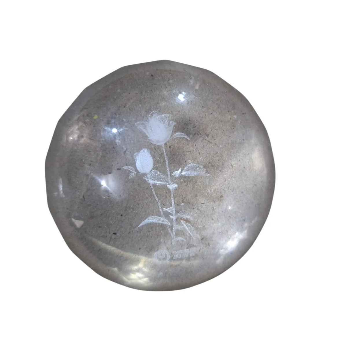 Clear art glass paperweight for desk or home decoration