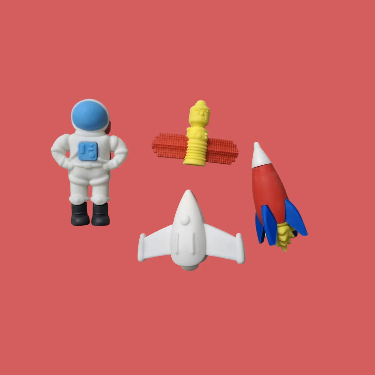 Super Hero 1 box of 4 small / mini erasers (1-3cm) / fancy erasers / rubbers - stationery rubber for kids - girls and boys