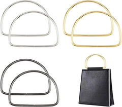 Metal D-shaped bag handles for handmade handbags, crochet bags, and DIY bag making