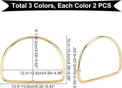 Metal D-shaped bag handles for handmade handbags, crochet bags, and DIY bag making