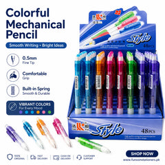 Baiku 0.5mm mechanical clutch pencil assorted colors for writing and drawing