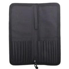 Black folding Oxford cloth zipper artist brush holder bag for paint brushes and pencils