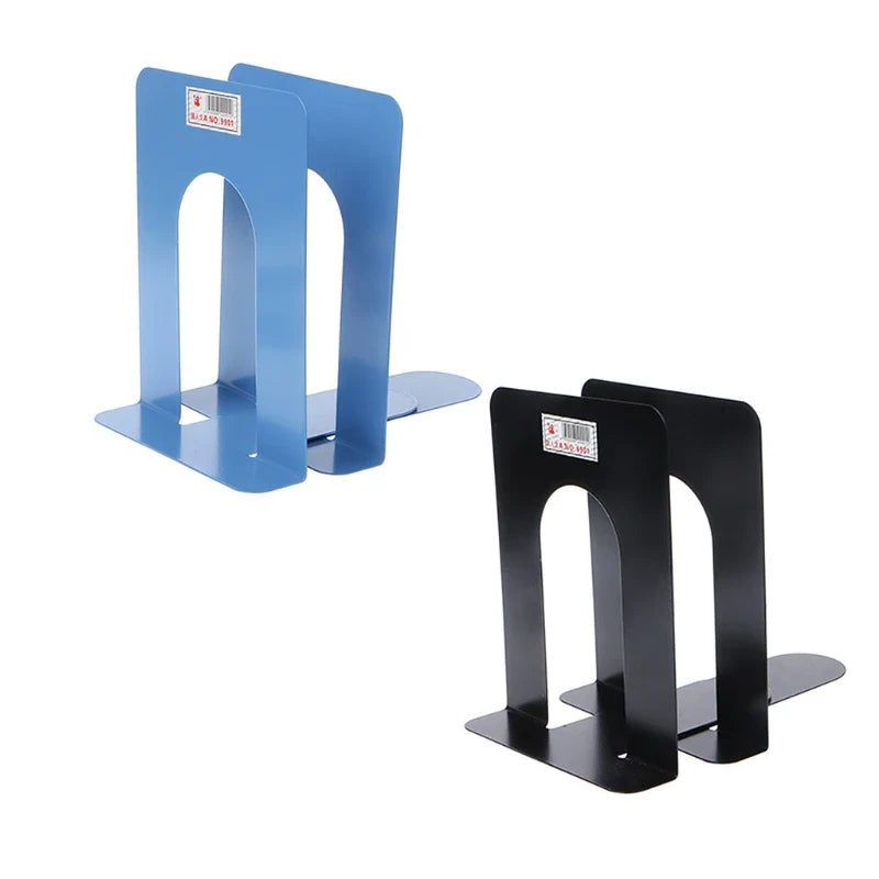 8.5 inch metal bookends pair heavy duty book support for office and home use