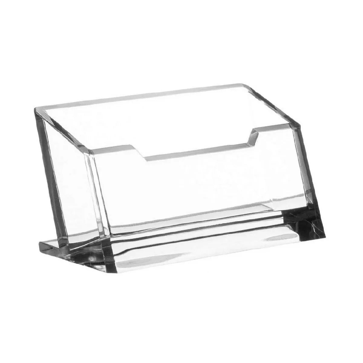 Transparent acrylic business card holder for table desk display stand