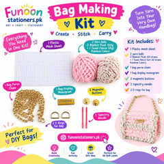 DIY Handmade Bag Kit with Plastic Mesh Yarn and Essential Accessories