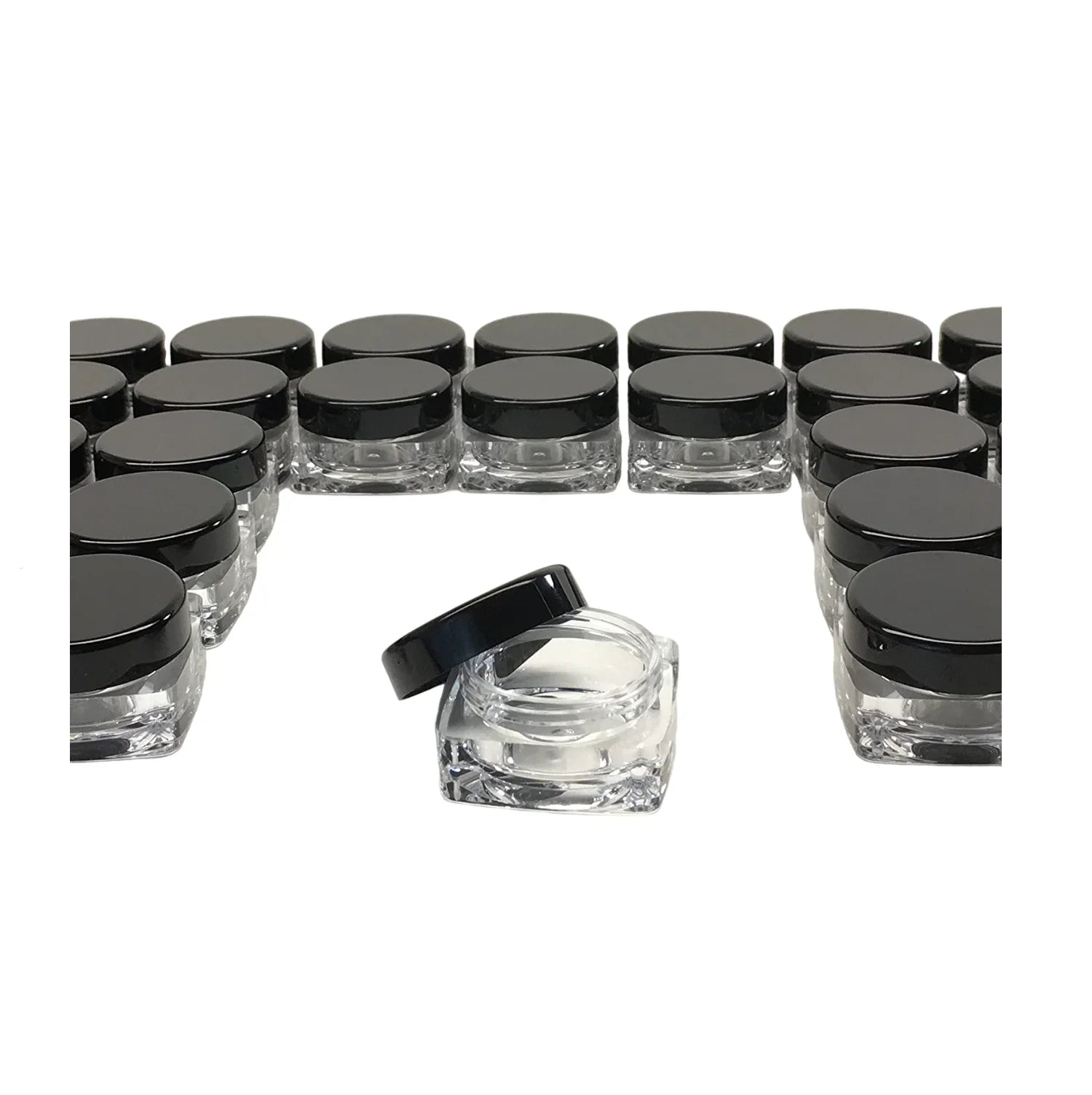 Calligraphy transparent round ink pot jar pack of 12 for ink and painting use