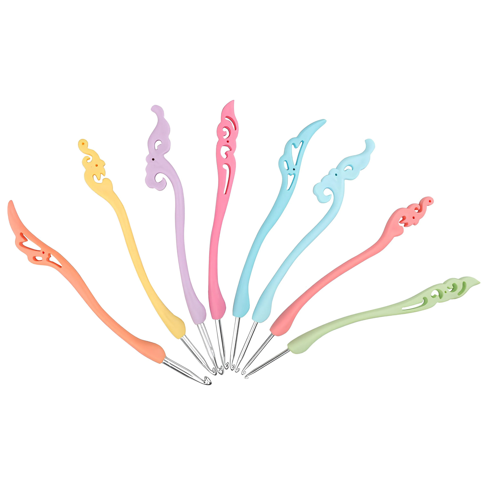 Decor Ergonomic Crochet Hook Set 8 Pieces Soft Grip Aluminium Hooks