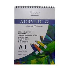 Chivalry A3 acrylic artist's pad 260gsm with 15 sheets for painting