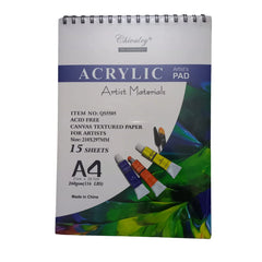 Chivalry A4 acrylic artist's pad 260gsm with 15 sheets for painting