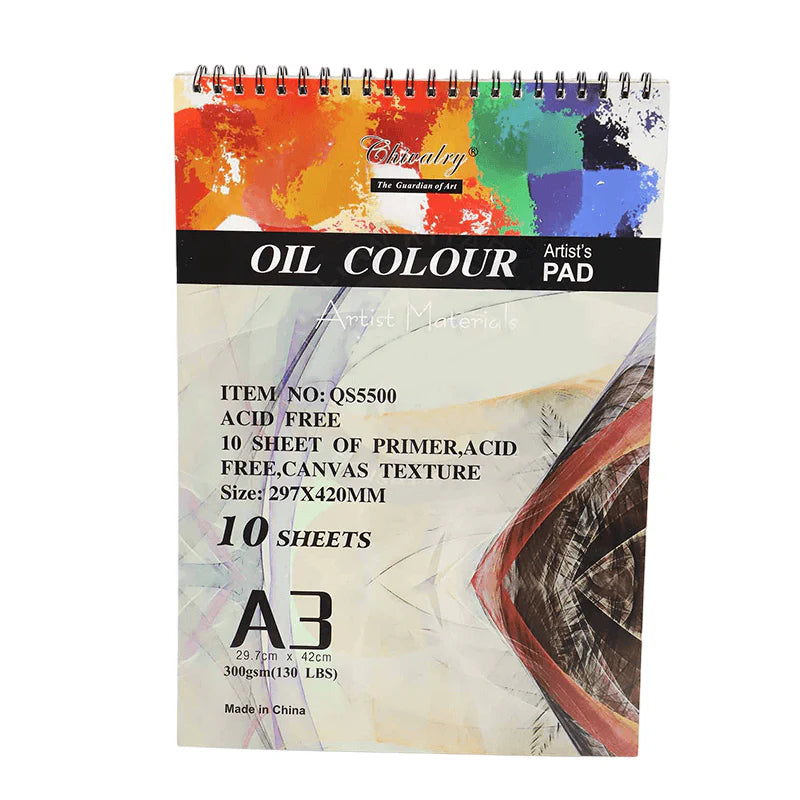 Chivalry A3 oil color pad 300gsm with 10 sheets for artist painting