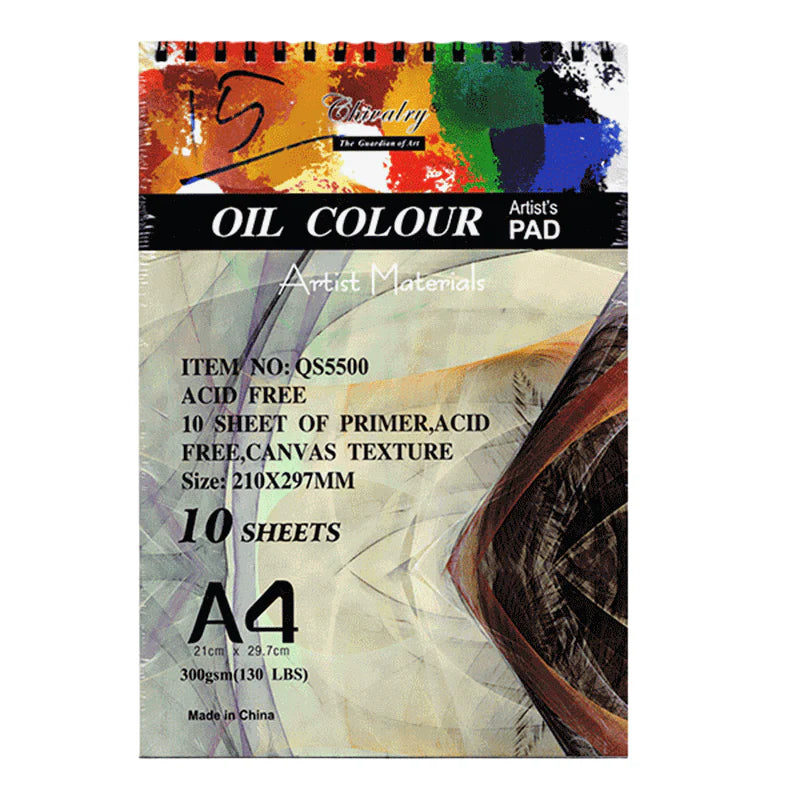 Chivalry A4 oil color pad 300gsm with 10 sheets for artist painting