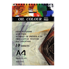 Chivalry A4 oil color pad 300gsm with 10 sheets for artist painting