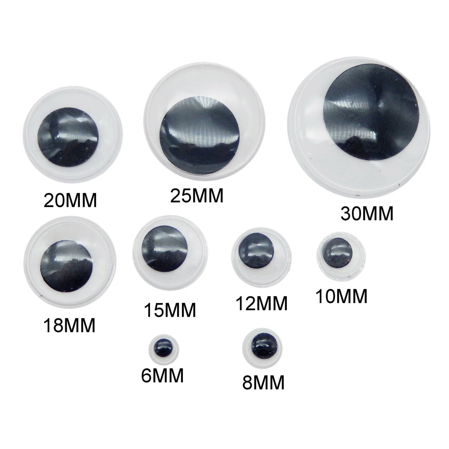 Assorted sizes googly eyes for crafts, DIY projects, and kids’ art