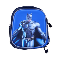 Cute Batman character school bag for kids with adjustable shoulder straps, ideal for playgroup, preschool, kindergarten, school, and picnic use on a white background.
